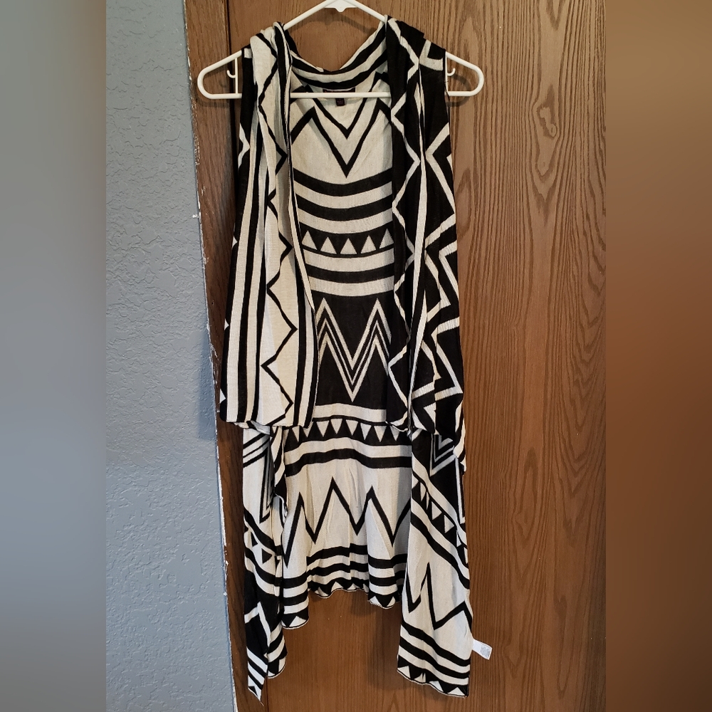 Asymmetrical sweater vest cardigan